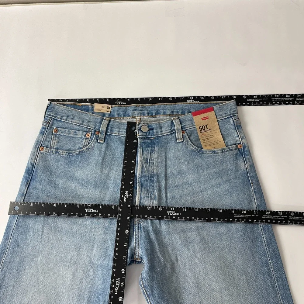 Levis 501 Jeans Mens 36x32 Blue Original Straight Button Fly Denim Grunge Cowboy